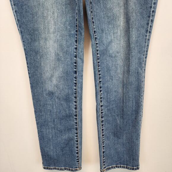 Talbots Flawless 5-Pocket Straight Jeans Size 14 34" Medium Wash Soft Stretch - Picture 4 of 15